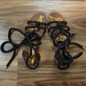 Women's Black Rope Sandals